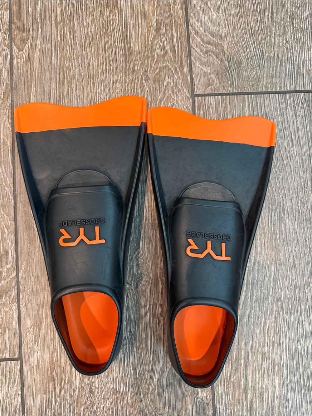 TYR Black and Orange Crossblade Youth Swim Fins